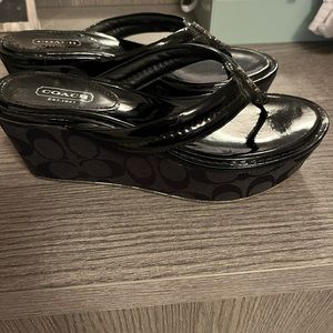 Worn once- sandals were in storage.